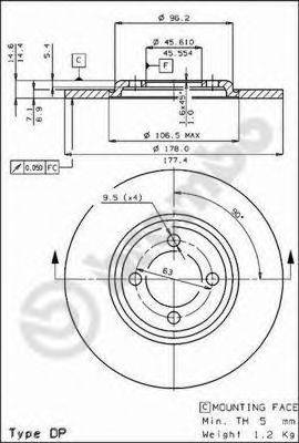 BREMBO 08229820 гальмівний диск