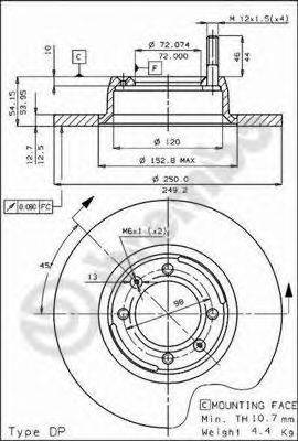 BREMBO 08389410 гальмівний диск