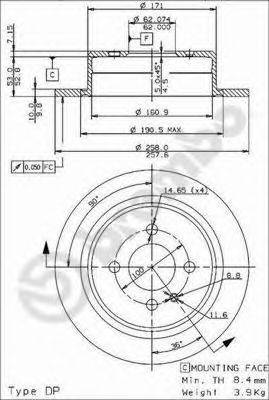 BREMBO 08394724 гальмівний диск