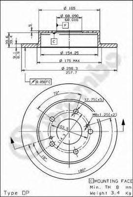 BREMBO 08544350 гальмівний диск