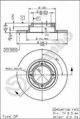 BREMBO 08685810 гальмівний диск