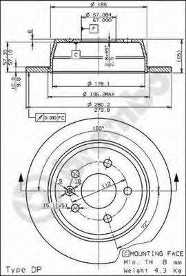 BREMBO 08696810 гальмівний диск