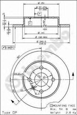 BREMBO 08762675 гальмівний диск