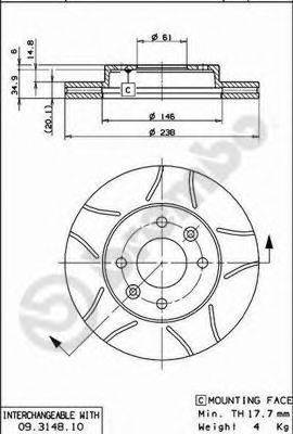 BREMBO 09314875 гальмівний диск