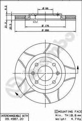 BREMBO 09498776 гальмівний диск