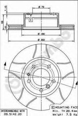 BREMBO 09514276 гальмівний диск