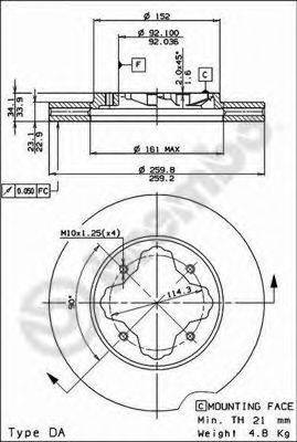 BREMBO 09529014 гальмівний диск