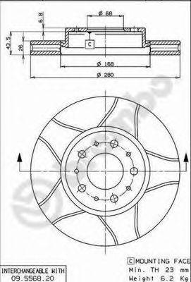 BREMBO 09556876 гальмівний диск