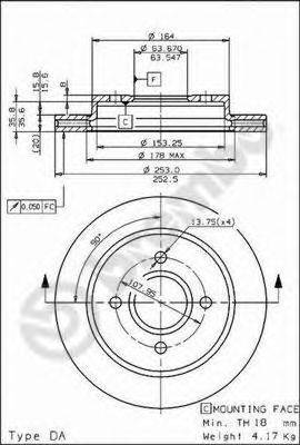 BREMBO 09570875 гальмівний диск