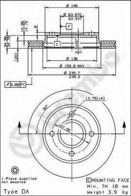 BREMBO 09672734 гальмівний диск