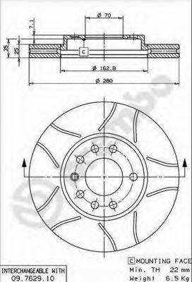 BREMBO 09762975 гальмівний диск