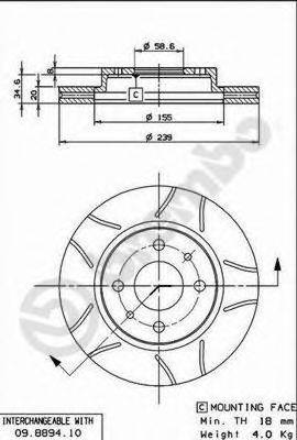 BREMBO 09889475 гальмівний диск