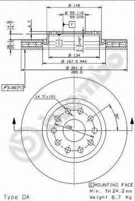 BREMBO 09963214 гальмівний диск