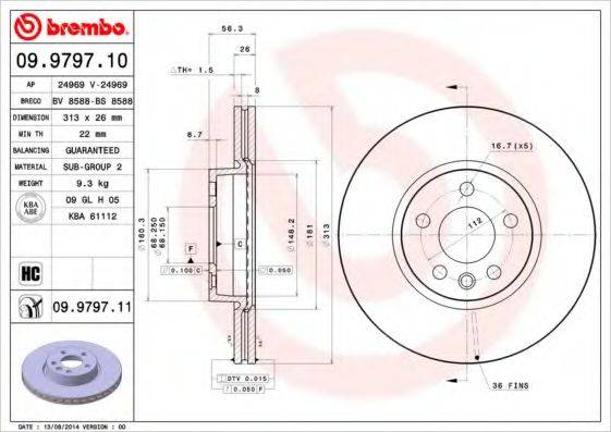 BREMBO 09979711 гальмівний диск