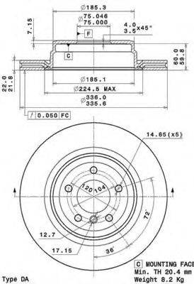 BREMBO 09A27011 гальмівний диск