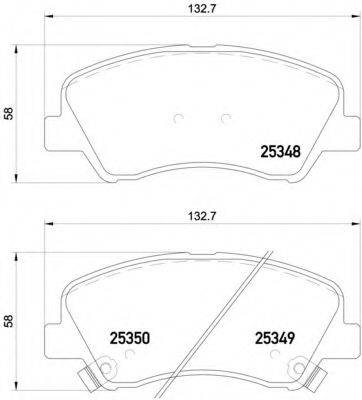 BREMBO P18025 Комплект гальмівних колодок, дискове гальмо