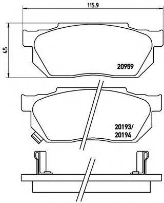 BREMBO P28008 Комплект гальмівних колодок, дискове гальмо