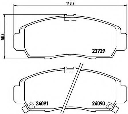 BREMBO P28034 Комплект гальмівних колодок, дискове гальмо