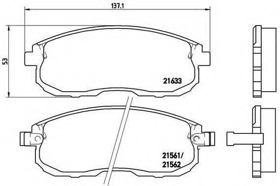 BREMBO P56021 Комплект гальмівних колодок, дискове гальмо