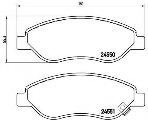 BREMBO P59053 Комплект гальмівних колодок, дискове гальмо