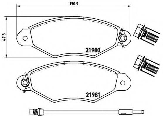 BREMBO P68042 Комплект гальмівних колодок, дискове гальмо