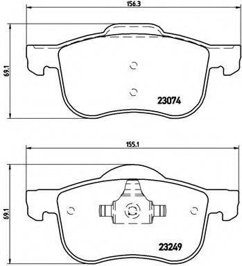 BREMBO P86020 Комплект гальмівних колодок, дискове гальмо