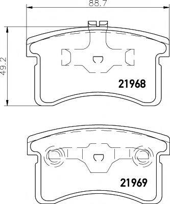 MINTEX MDB1687 Комплект гальмівних колодок, дискове гальмо