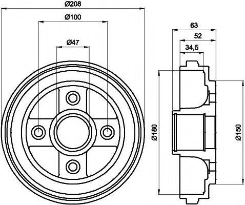 MINTEX MBD199 Гальмівний барабан