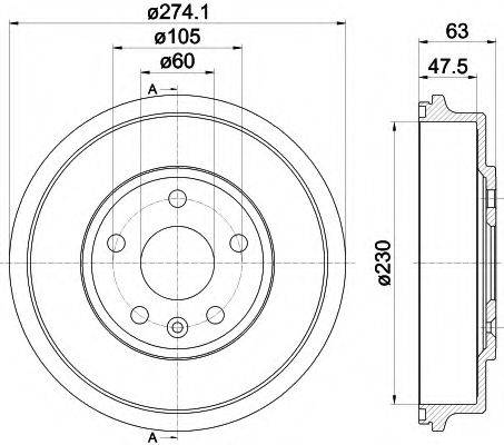 MINTEX MBD370 Гальмівний барабан