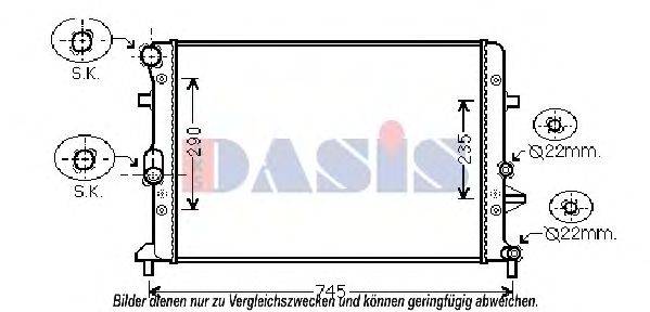 AKS DASIS 040019N Радіатор, охолодження двигуна