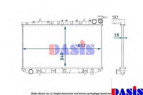 AKS DASIS 072250N Радіатор, охолодження двигуна