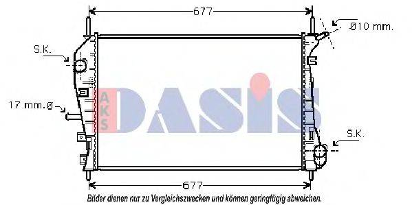 AKS DASIS 090019N Радіатор, охолодження двигуна