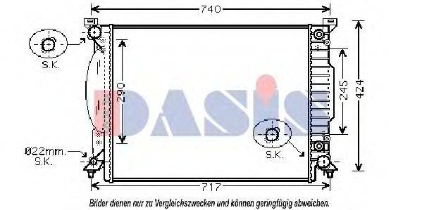 AKS DASIS 480068N Радіатор, охолодження двигуна