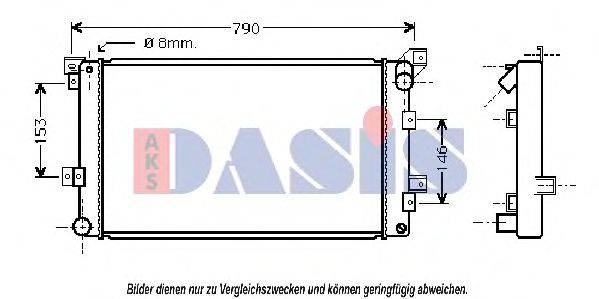 AKS DASIS 520280N Радіатор, охолодження двигуна