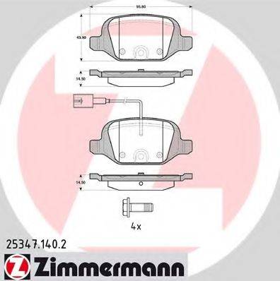 ZIMMERMANN 253471402 Комплект гальмівних колодок, дискове гальмо