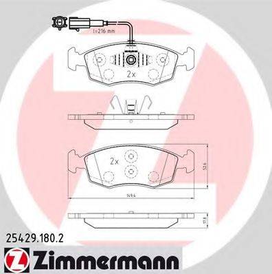 ZIMMERMANN 254291802 Комплект гальмівних колодок, дискове гальмо