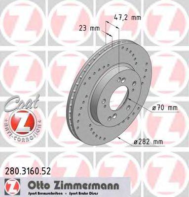 ZIMMERMANN 280316052 гальмівний диск