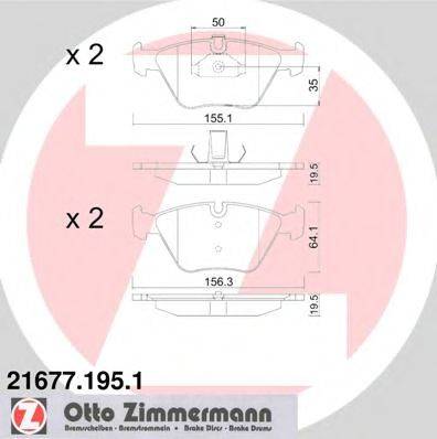 ZIMMERMANN 216771951 Комплект гальмівних колодок, дискове гальмо