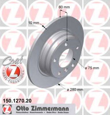 ZIMMERMANN 150127020 гальмівний диск