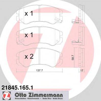 ZIMMERMANN 218451651 Комплект гальмівних колодок, дискове гальмо