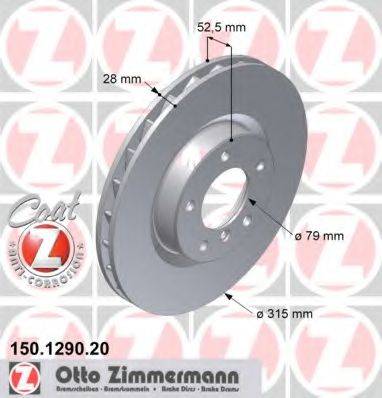 ZIMMERMANN 150129020 гальмівний диск