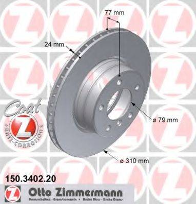 ZIMMERMANN 150340220 гальмівний диск