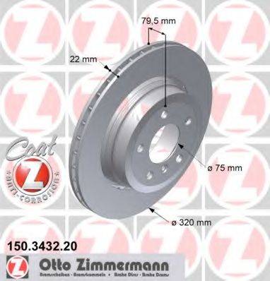 ZIMMERMANN 150343220 гальмівний диск