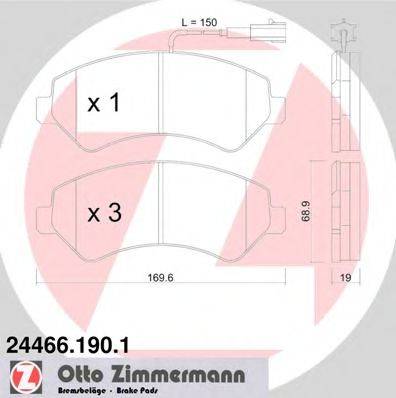 ZIMMERMANN 244661901 Комплект гальмівних колодок, дискове гальмо