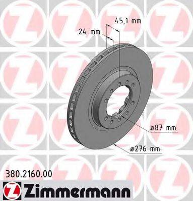 ZIMMERMANN 380216000 гальмівний диск