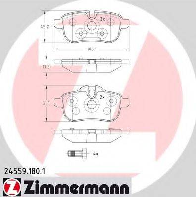 ZIMMERMANN 245591801 Комплект гальмівних колодок, дискове гальмо