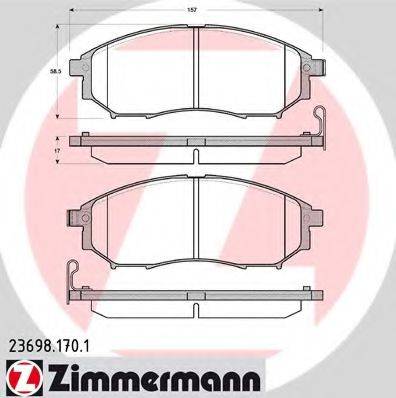 ZIMMERMANN 236981701 Комплект гальмівних колодок, дискове гальмо