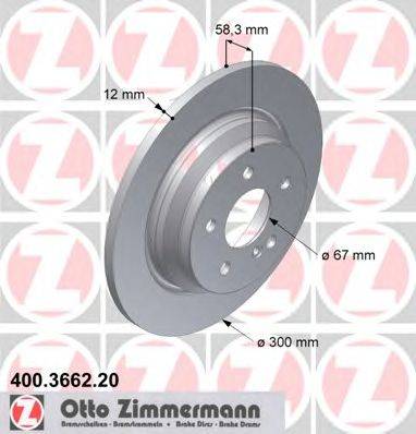 ZIMMERMANN 400366220 гальмівний диск