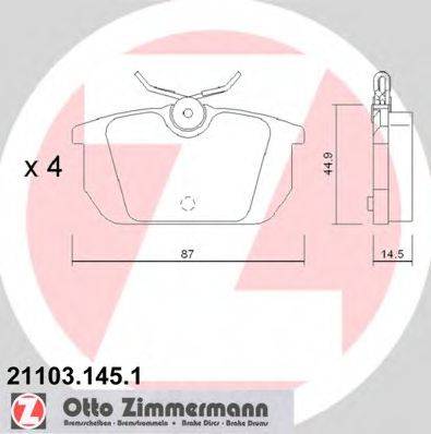 ZIMMERMANN 211031451 Комплект гальмівних колодок, дискове гальмо