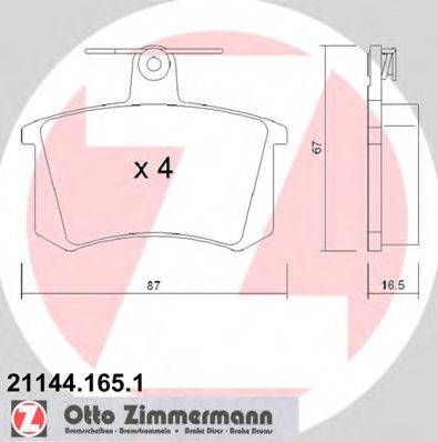 ZIMMERMANN 211441651 Комплект гальмівних колодок, дискове гальмо